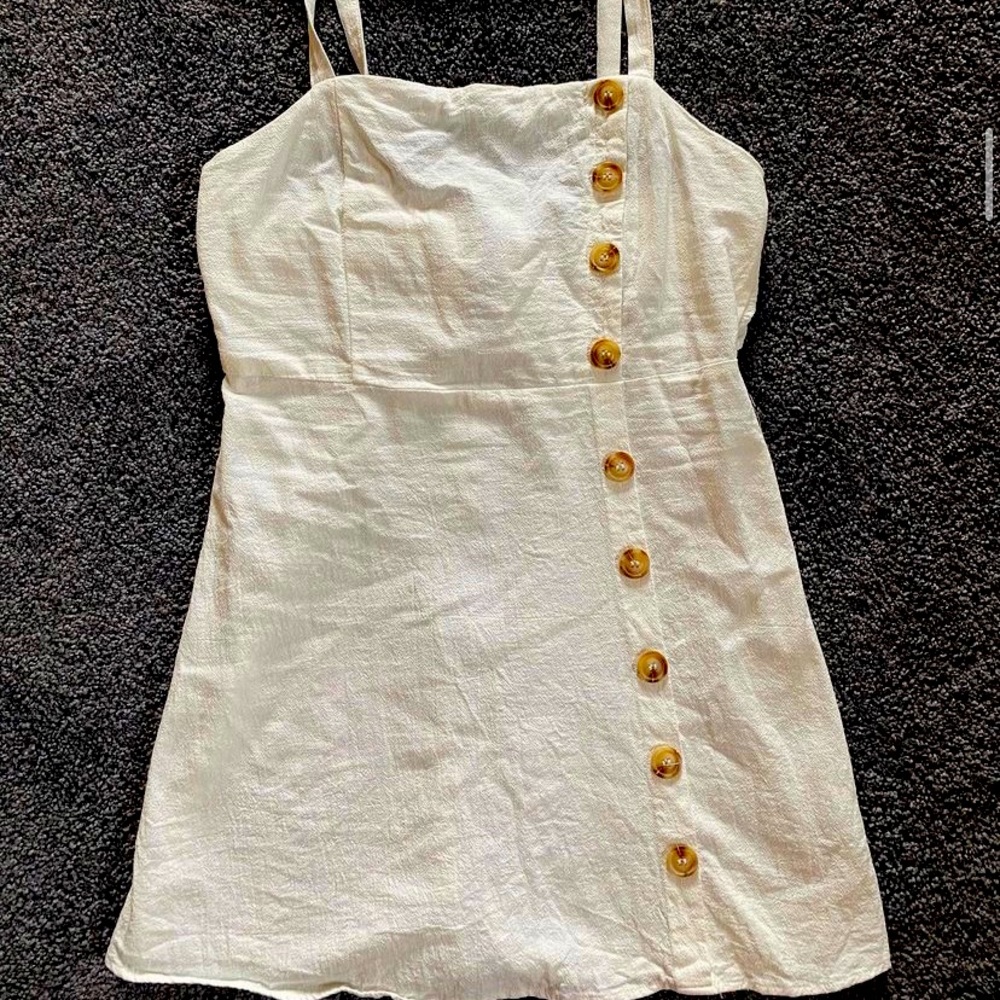 Boutique A-Symmetrical Button Dress w/ Tie